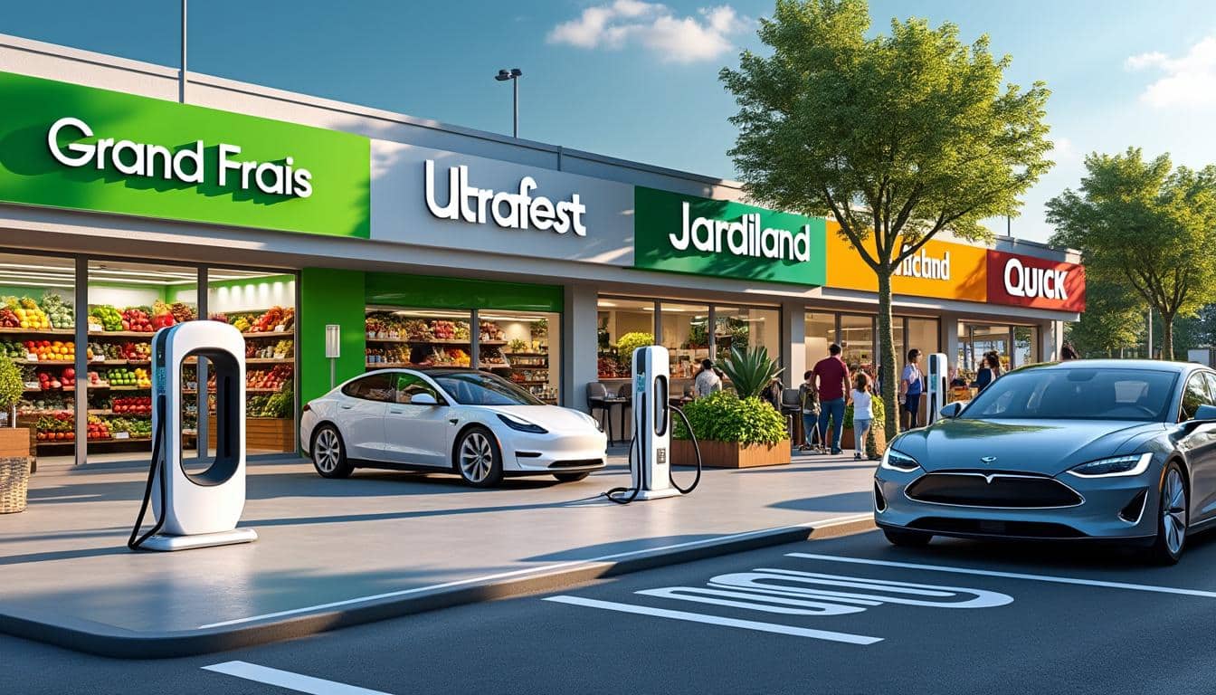 découvrez les nouvelles bornes de recharge ultra-rapides chez grand frais, jardiland et quick. facilitez votre recharge de voitures électriques tout en profitant de vos courses ou d'une pause gourmande.
