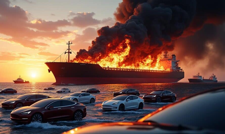 Incendie à bord d’un cargo dans le Pacifique : les voitures électriques pourraient-elles être exonérées de toute responsabilité ?