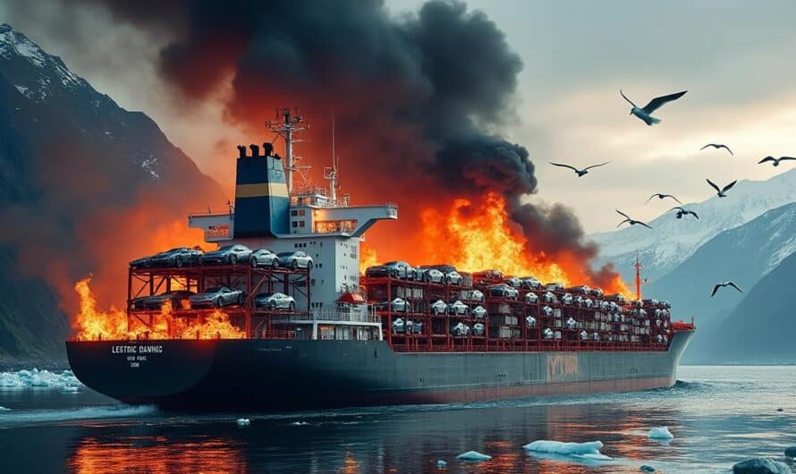 Un cargo transportant des voitures électriques prend feu près de l’Alaska