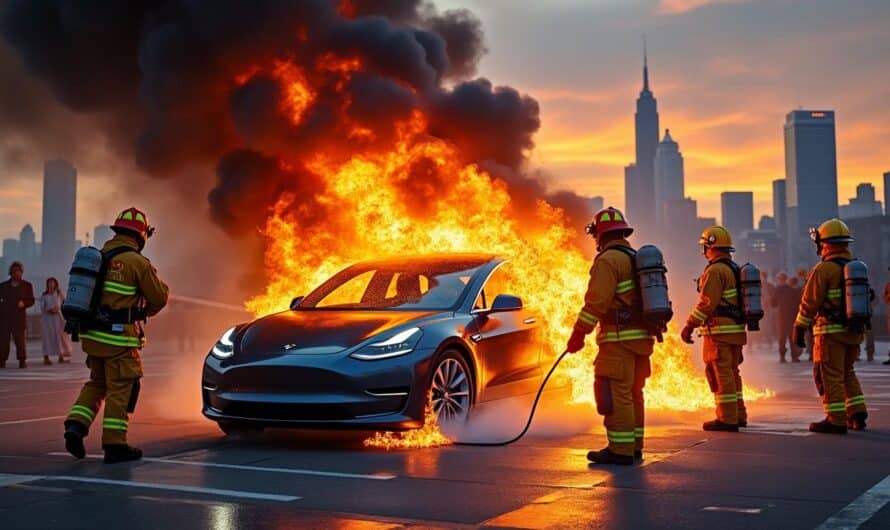 Les pompiers face à des défis pour maitriser les incendies de véhicules électriques