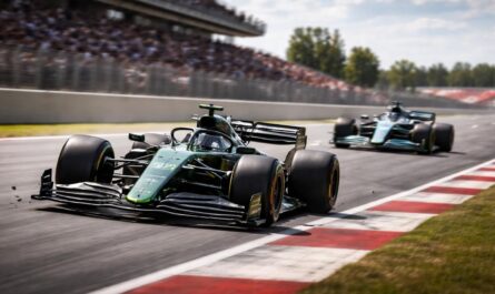 à barcelone, aston martin réalise ses premiers tours d'essai tandis que mercedes confirme sa domination en tête des essais.