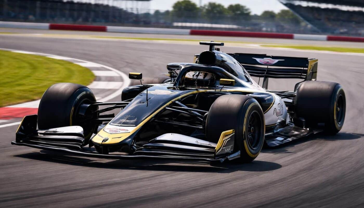 découvrez la première voiture de formule 1 signée cadillac lors de ses premiers tours d'essai sur le célèbre circuit de silverstone, marquant une entrée historique dans le sport automobile.