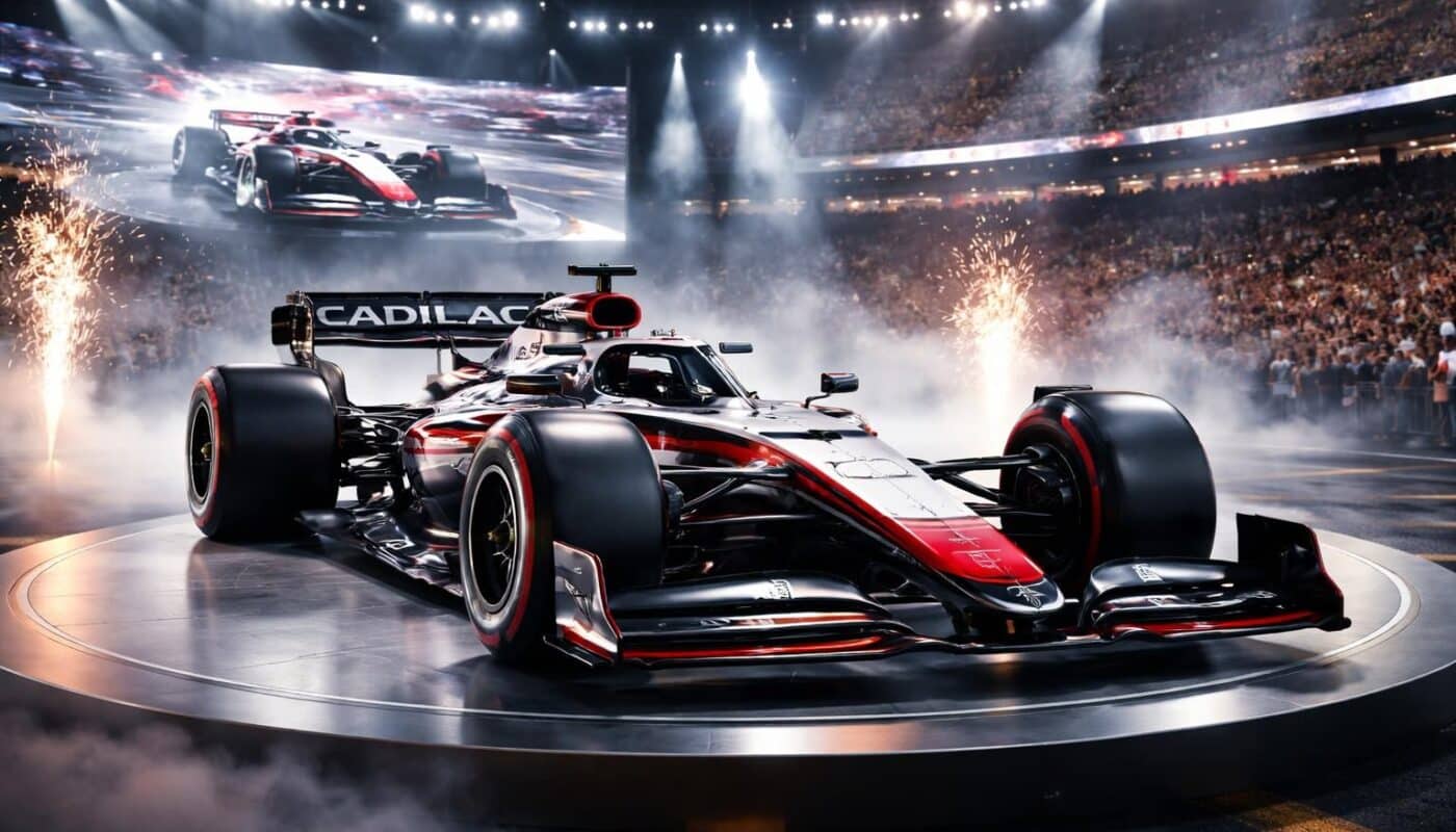 cadillac fait ses débuts en formule 1 en dévoilant sa nouvelle monoplace lors du super bowl, marquant le début de sa conquête dans le monde de la course automobile. place à l'aventure et à la compétition !