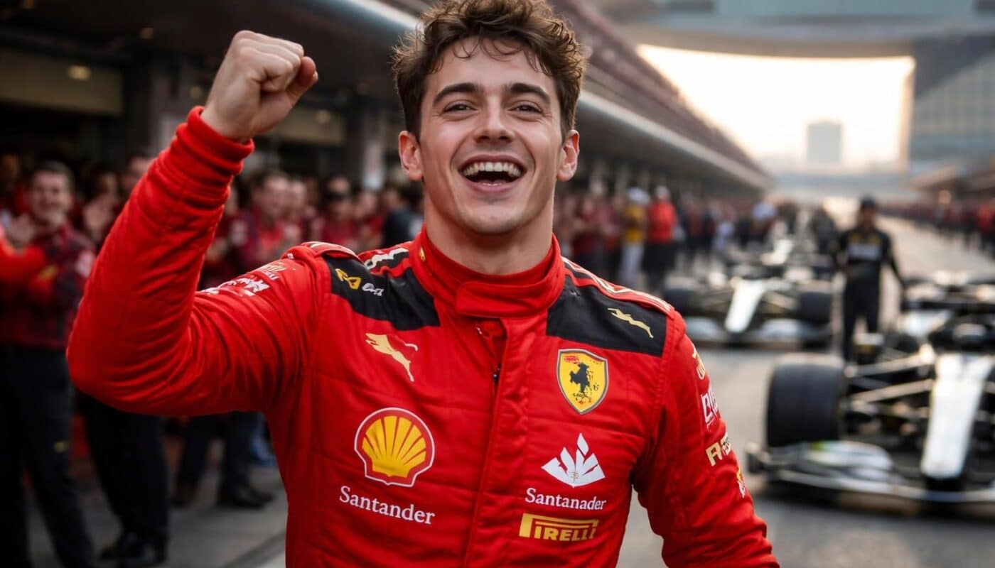 charles leclerc partage son enthousiasme après le grand prix de chine, soulignant que rivaliser avec hamilton et les mercedes est un signe très encourageant pour son avenir en formule 1.