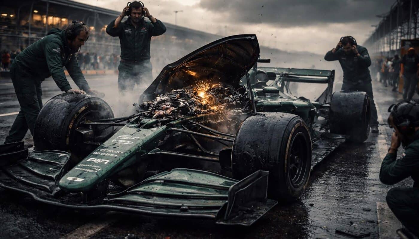 début de saison difficile pour aston martin avec zéro arrivée, vibrations gênantes et critiques sévères sur le moteur honda, une période cauchemardesque pour l'équipe.