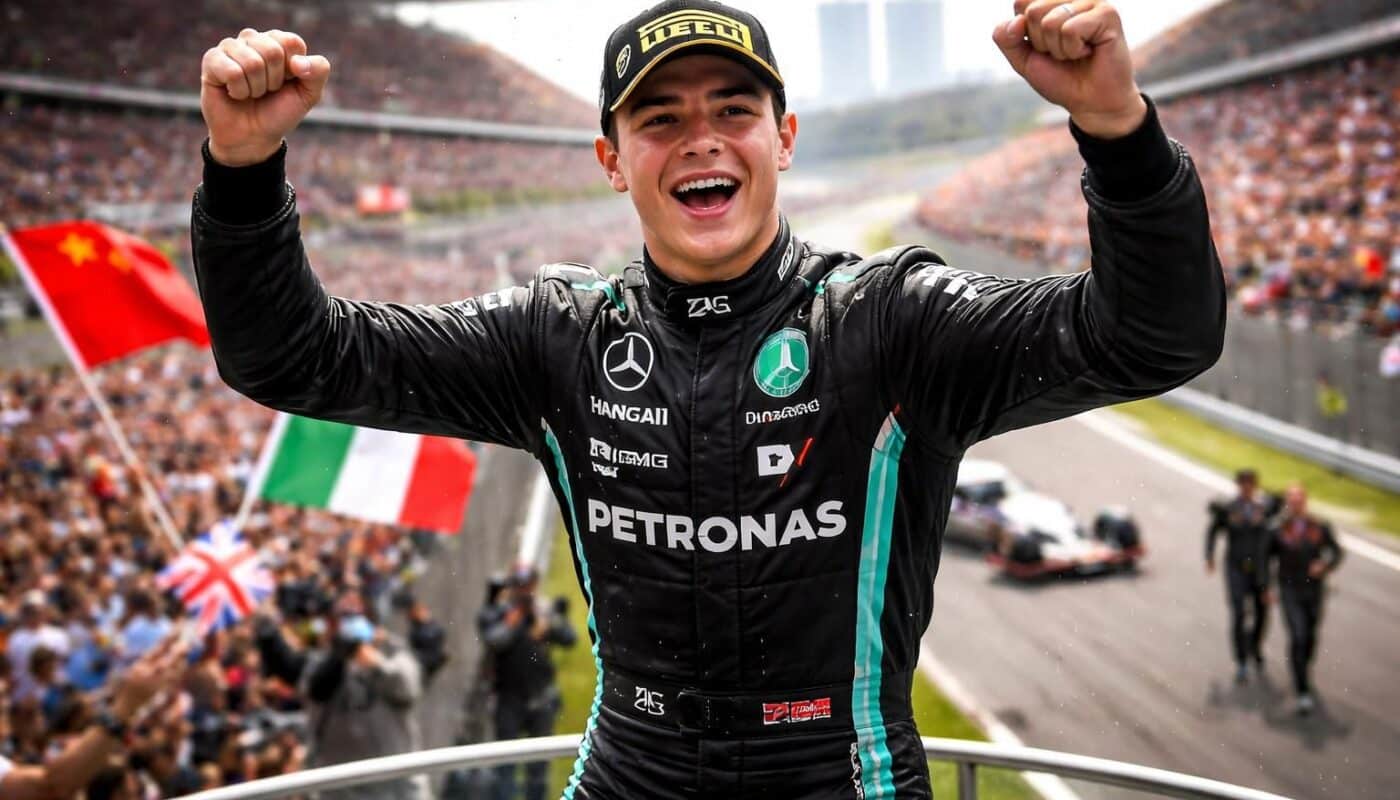 découvrez le triomphe historique de kimi antonelli en chine, le prodige de la f1 qui devient le deuxième plus jeune vainqueur, surpassant george russell et lewis hamilton.
