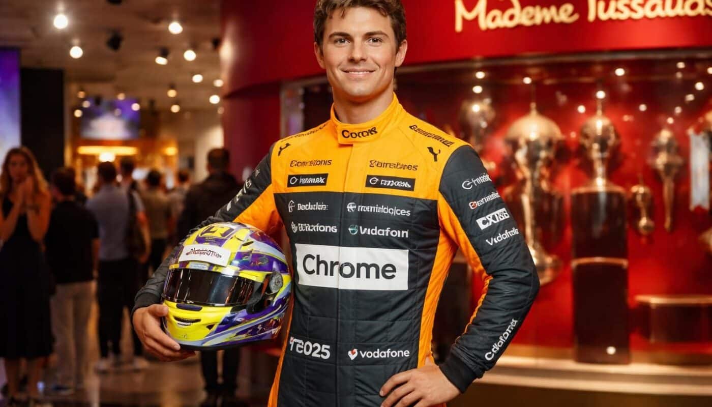 découvrez la statue de lando norris, champion du monde 2025, exposée cet été au musée madame tussauds, une célébration unique de son succès exceptionnel.