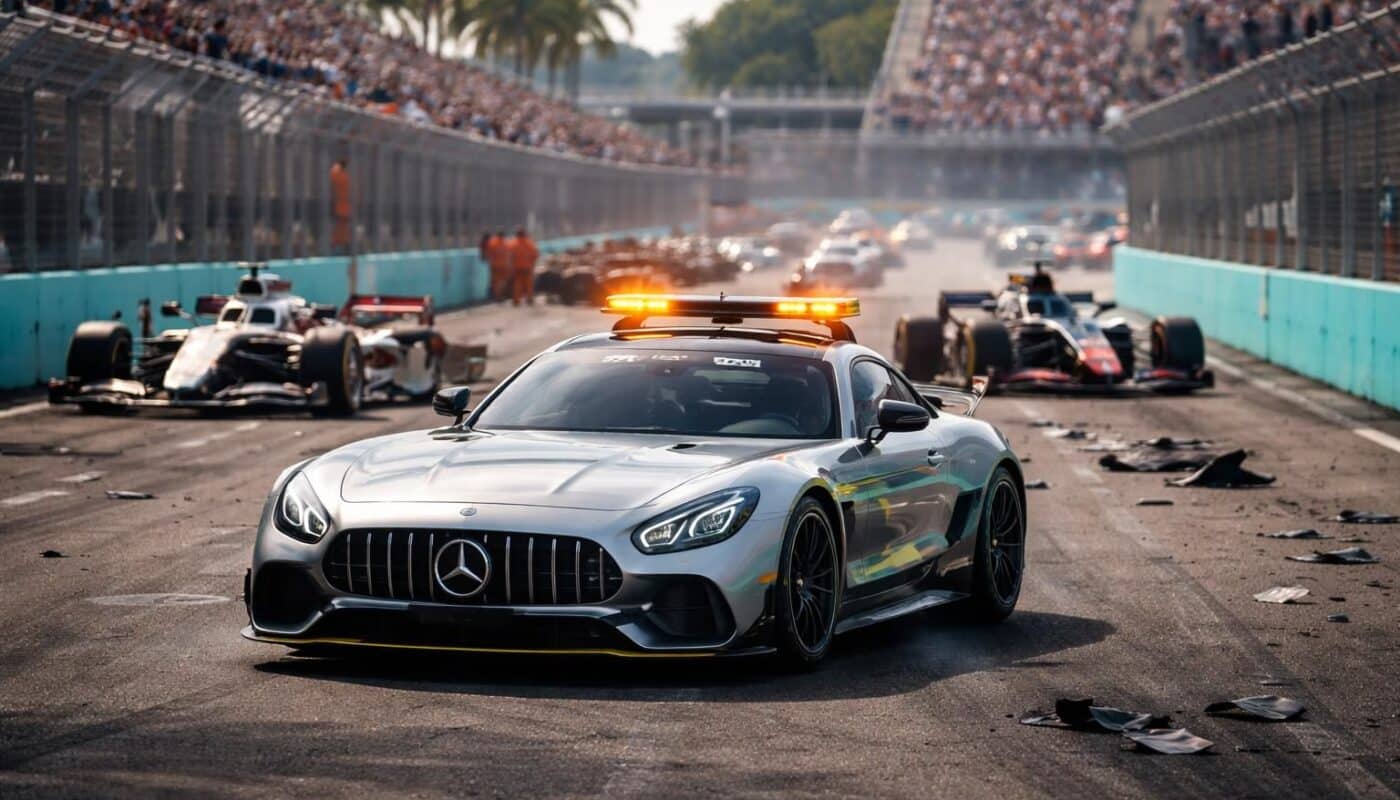 découvrez les détails de l'intervention de la voiture de sécurité au grand prix de miami après les collisions impliquant isack hadjar et pierre gasly, impactant la course et la stratégie des pilotes.