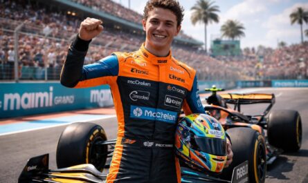 lando norris, champion du monde, signe la pole position de la course sprint à miami dans une compétition de plus en plus intense.