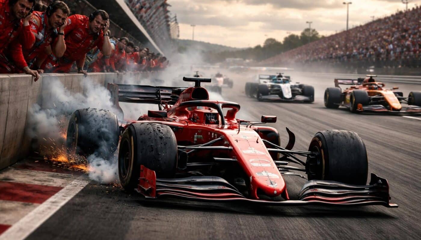 découvrez comment ferrari, initialement en position de force, a enchaîné une série d'erreurs lors du grand prix, transformant une victoire promise en une déception spectaculaire.