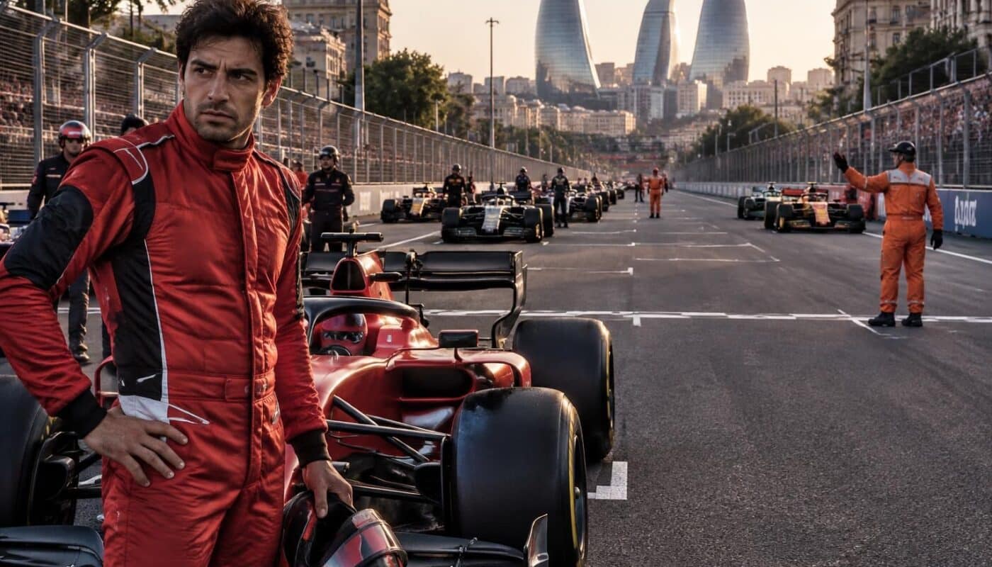 pénalisé avant le gp d’azerbaïdjan, carlos sainz reculera de cinq places sur la grille de départ. découvrez les raisons de cette sanction.