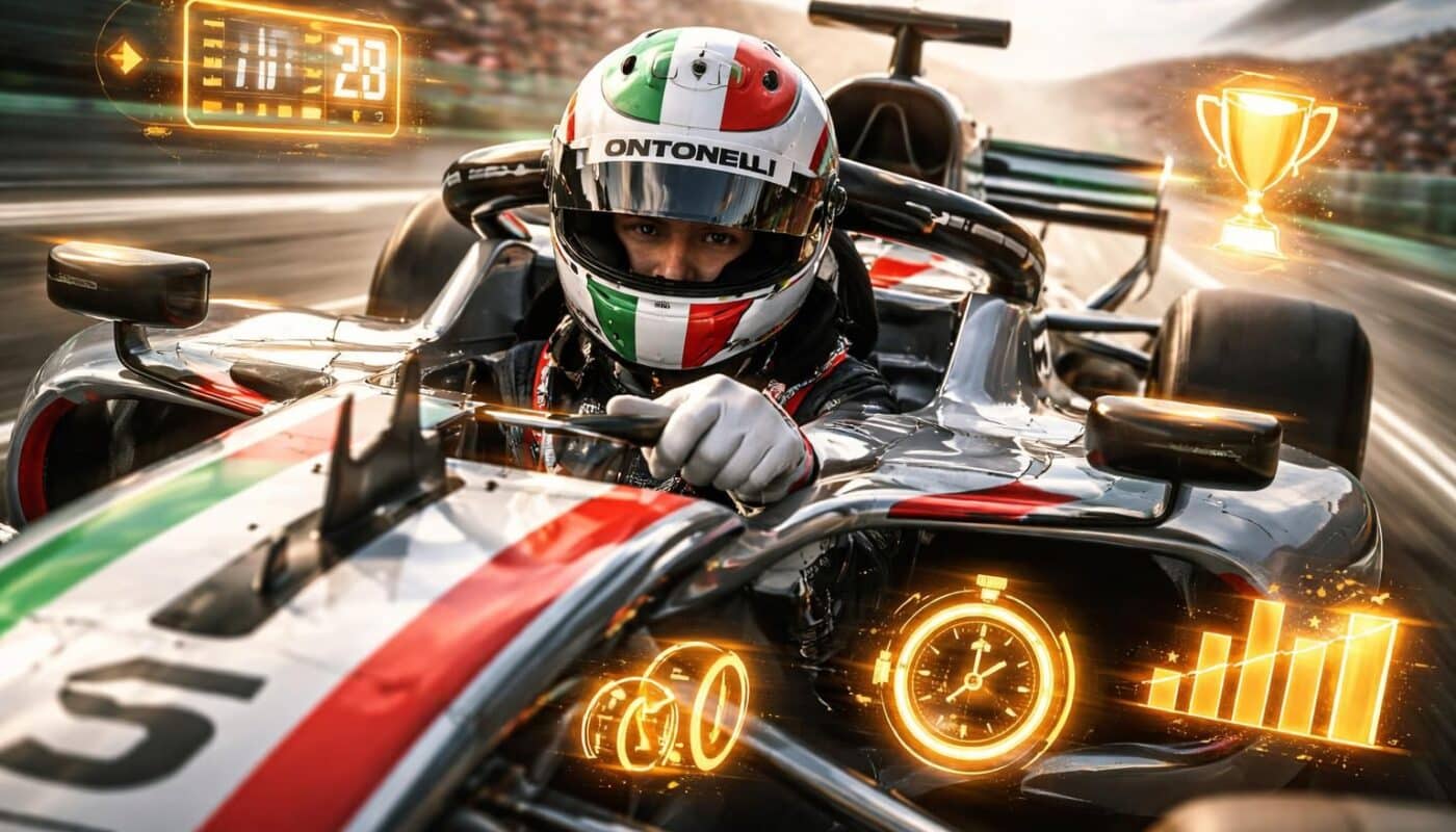 découvrez les cinq chiffres clés qui illustrent la suprématie éclatante de kimi antonelli en formule 1, le jeune pilote italien qui fait sensation sur les circuits.