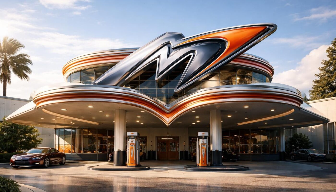 découvrez le nouveau logo de mclaren, inspiré par la célèbre station-service néo-zélandaise conçue par le fondateur de la marque, alliant héritage et modernité.
