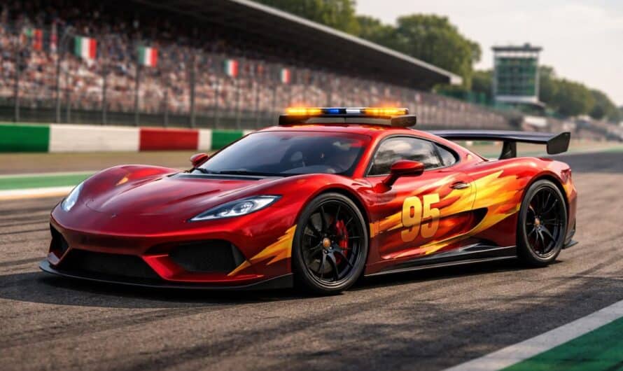 découvrez l'édition exclusive de la voiture de sécurité du grand prix de monza, en hommage à flash mcqueen de « cars », alliant performance et style unique pour les fans de course et de cinéma.