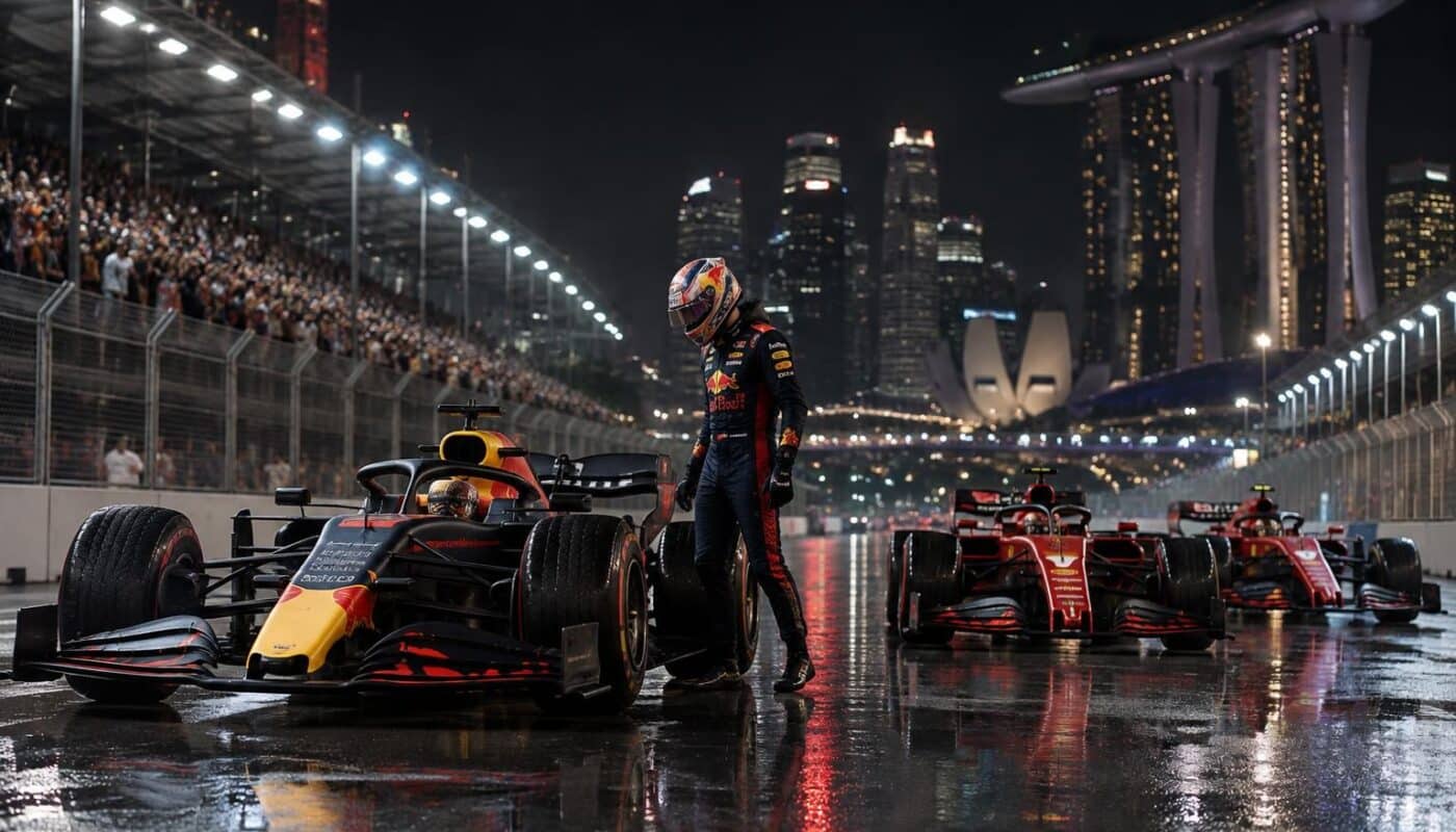 à singapour, max verstappen décroche sa 50e pole position en formule 1 et s’élancera devant les deux ferrari. découvrez la grille de départ.