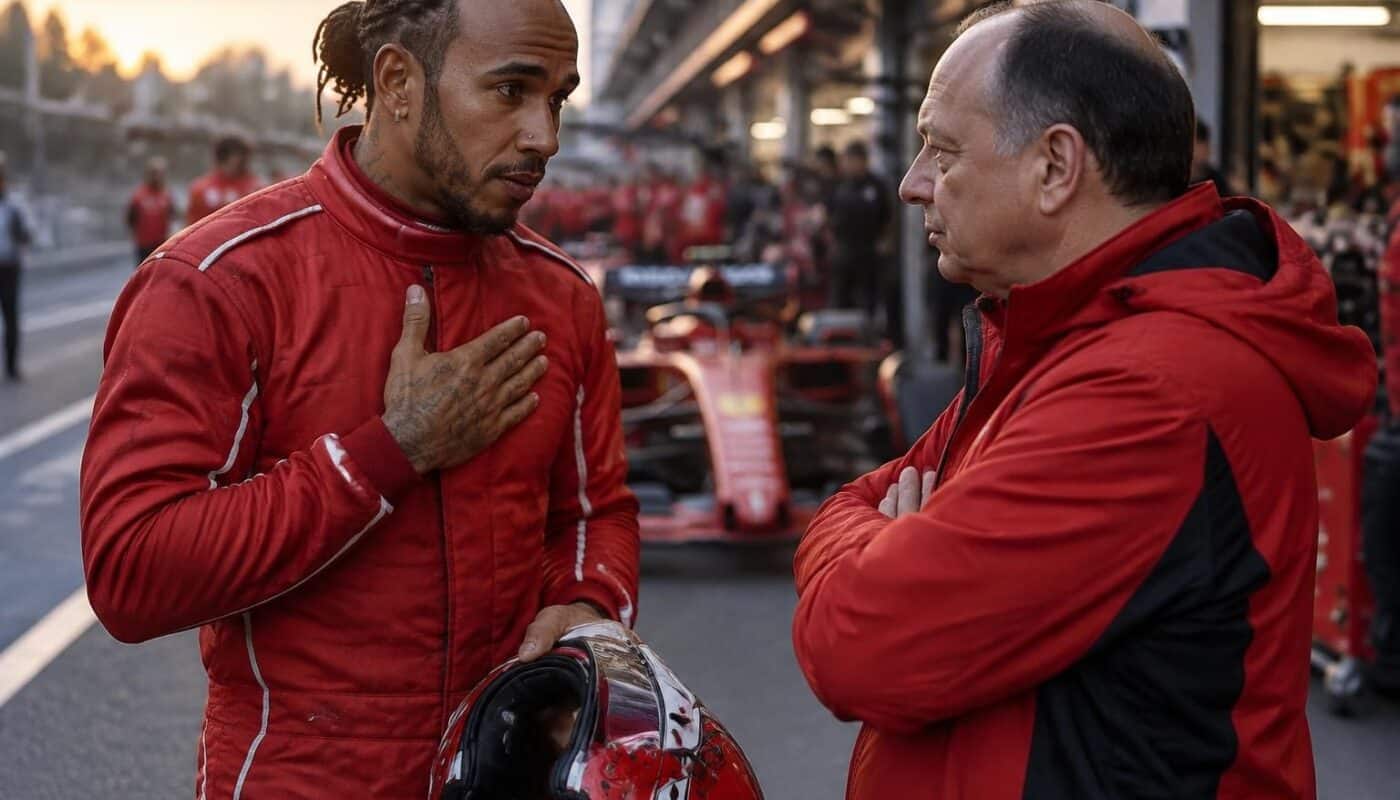 après avoir refusé de rentrer aux stands, lewis hamilton s’est excusé auprès de son équipe, révèle frédéric vasseur.