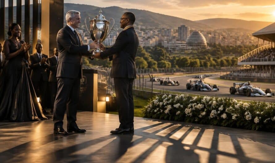 amnesty international accuse la formule 1 de contribuer au sportwashing au rwanda en y remettant un trophée, alors que le pays ambitionne d’accueillir un grand prix.