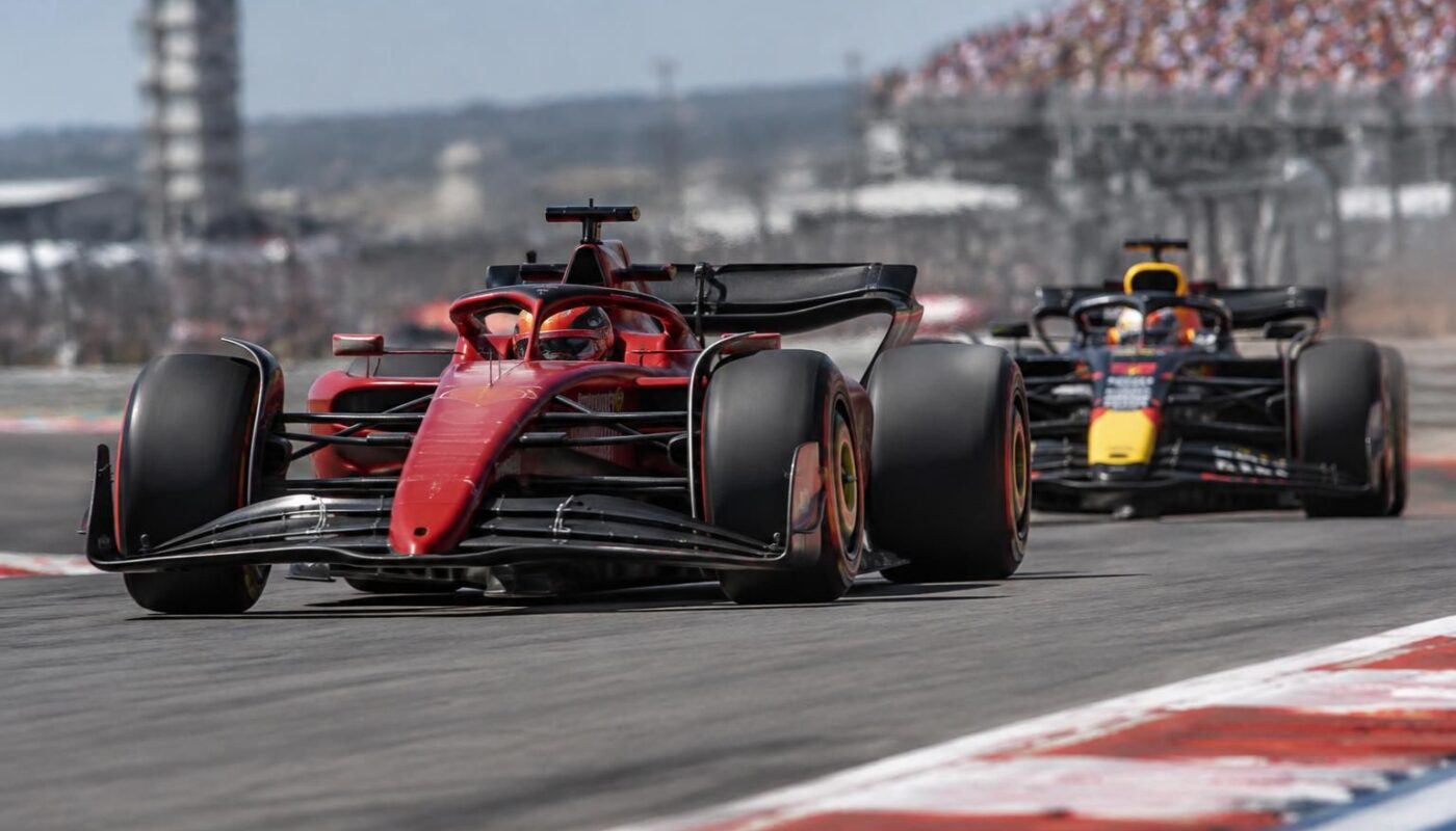charles leclerc signe le meilleur temps des premiers essais libres du grand prix des états-unis, devant max verstappen.