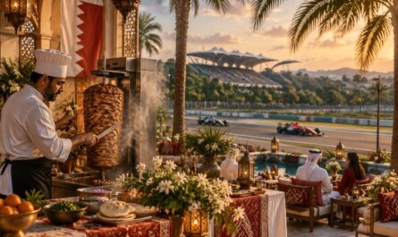 délocalisé en malaisie, le grand prix de bahreïn fait vivre son identité à travers ses palmiers, ses shawarmas et les parfums de fleur d’oranger.