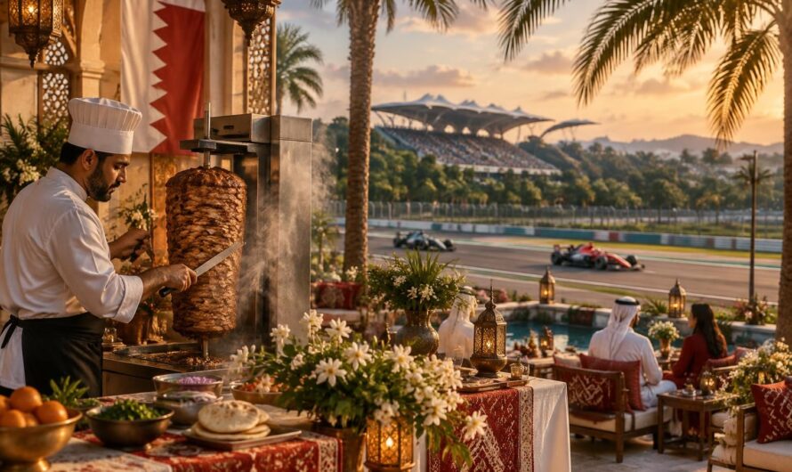 délocalisé en malaisie, le grand prix de bahreïn fait vivre son identité à travers ses palmiers, ses shawarmas et les parfums de fleur d’oranger.